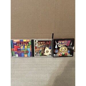 Tetris Worlds + Jewel Quest I & II Solitaire + Jewel Quest II PC Game Bundle Lot